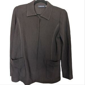 Misook brown knit jacket cardigan sz L